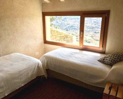 Vue de la chambre double du gîte rural